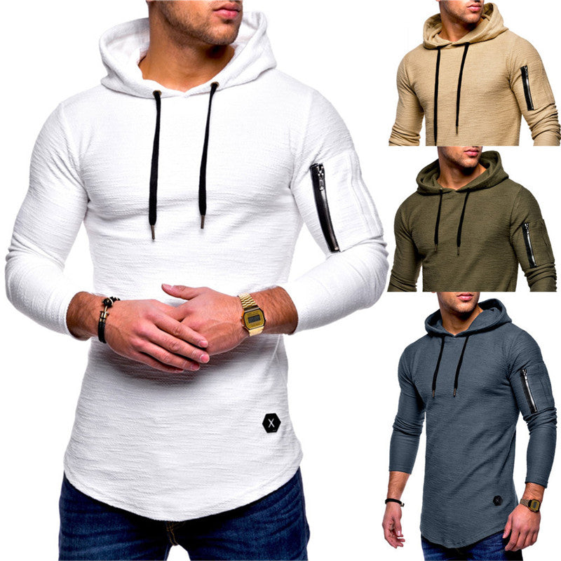 Macymars™ Men's arm zip hooded casual sweatshirt
